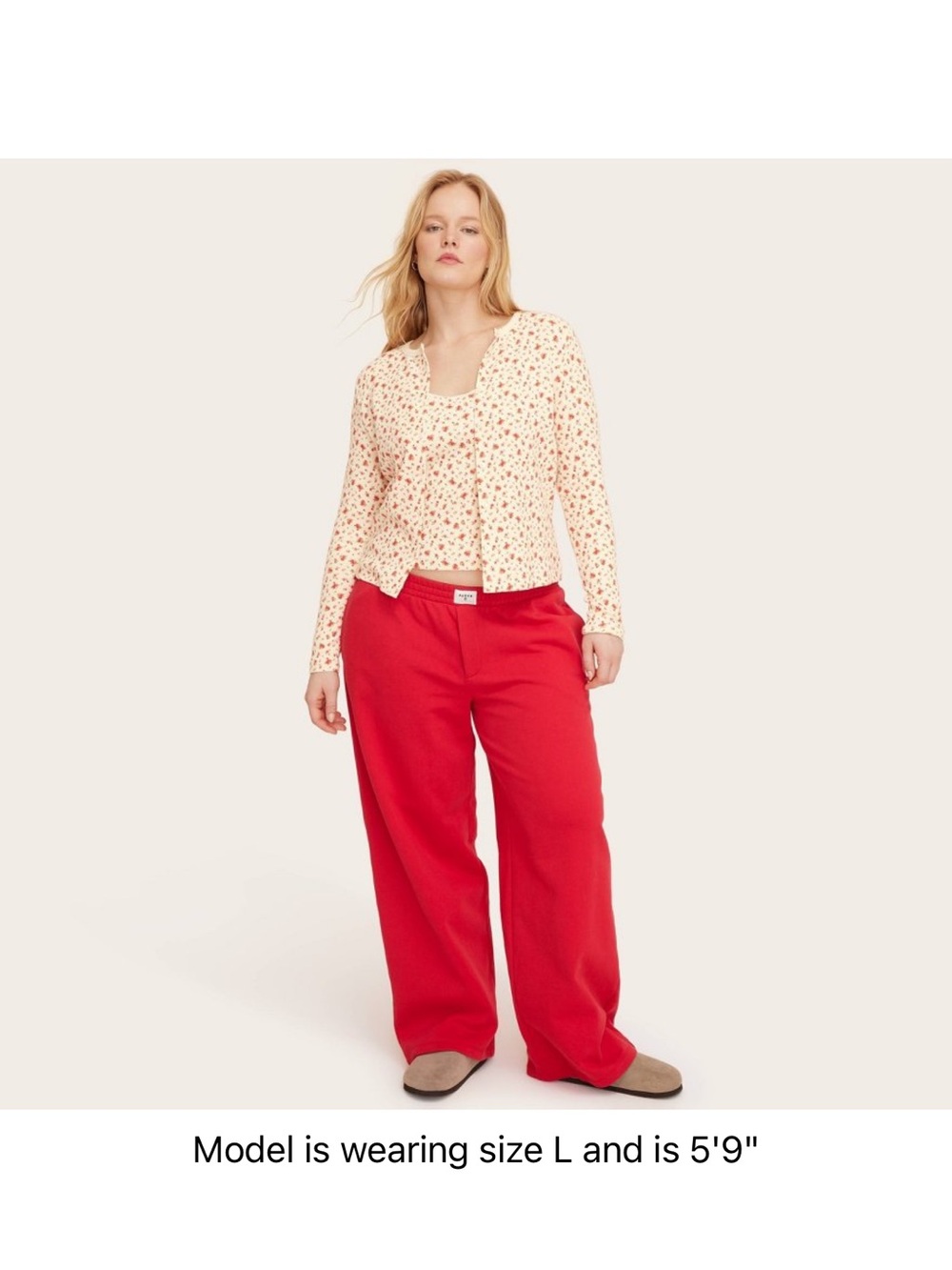 Women's High-Rise Boxer Sweatpants - Parke x Target Red S